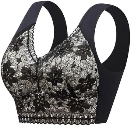 Women's Large Strapless Lace Tank Top Underwear Thin Side Fold Side Breast Gather Adjustable Bra Athletic Bras