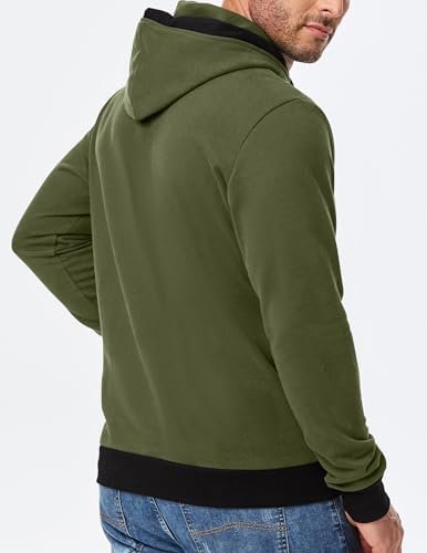 Men's Cotton Casual Hoodies Sweatshirts Fashion Long Sleeve Drawstring Pullover Hoodie with Pockets