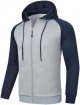 Men's Full Zip Hooded Sweatshirt Contrast Color Jacket Hoodies with Kangaroo Pockets