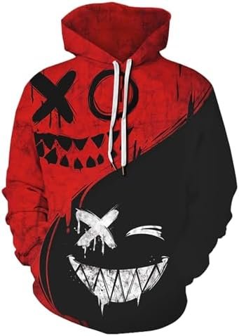 Men's Sweatshirt Halloween 3D Print Hoodie Loose Casual Sweatshirt Stocking Gift