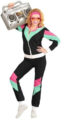 Adult 80s Tracksuit Retro Hip Hop Windbreaker Disco Tracksuit Sets Colorblock Outfits Set 3X Snow Bib