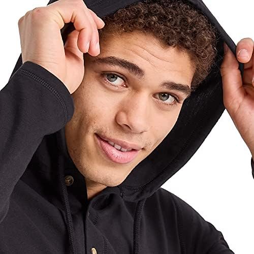 Mens Lightweight Jersey Hoodie, Cotton Hooded Sweatshirt With Collar