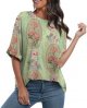 Oversized Workout Shirts for Women Women's Casual Floral Tops Short Sleeve T Shirt Elegant Dressy Blouses