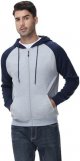 Men's Full Zip Hooded Sweatshirt Contrast Color Jacket Hoodies with Kangaroo Pockets