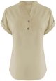 Womens Shirts Short Sleeve Womens Button Down Linen Shirt V Neck Shirts Comfy Tops Summer Casual Dressy Tunic Top