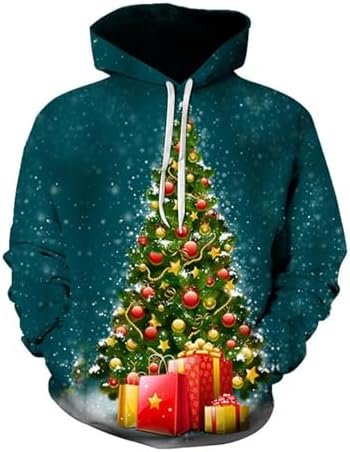 Christmas Snowman Collection 3D Print Men's Hoodie Pullover Fashion Casual Sweatshirt Slipper Booties